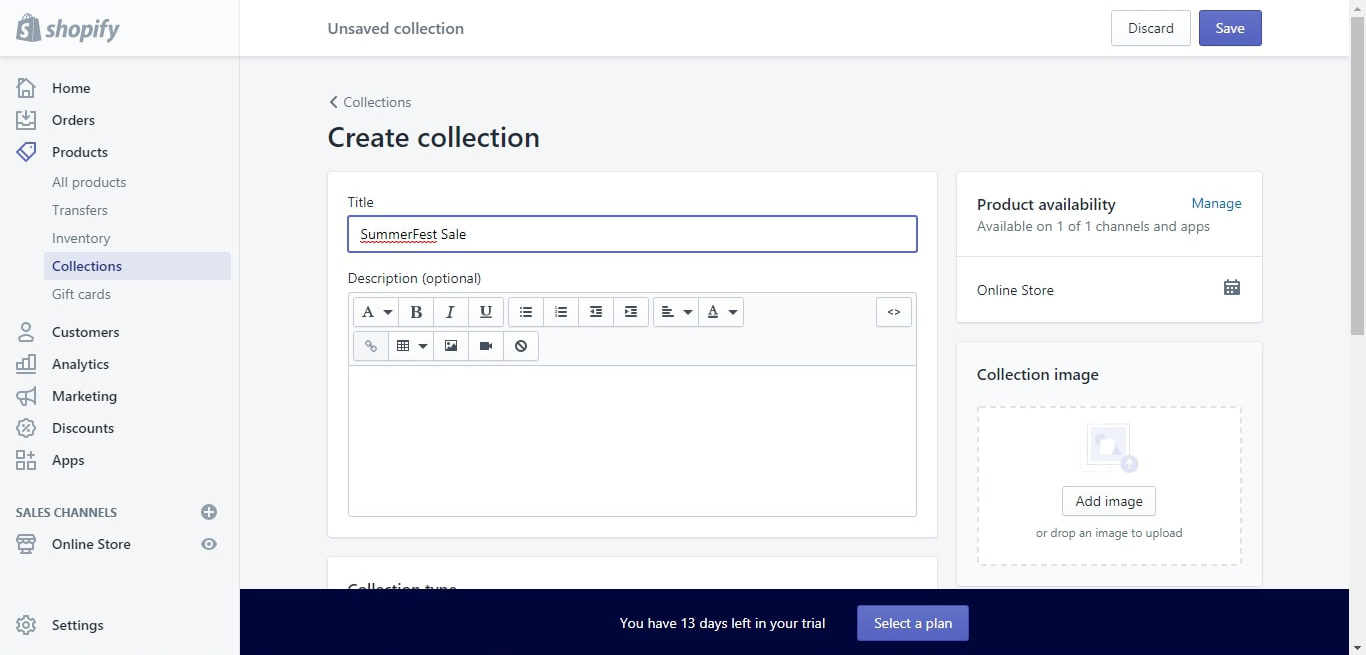 creating shopify collections