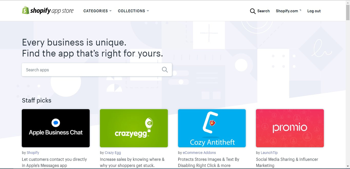 various shopify apps