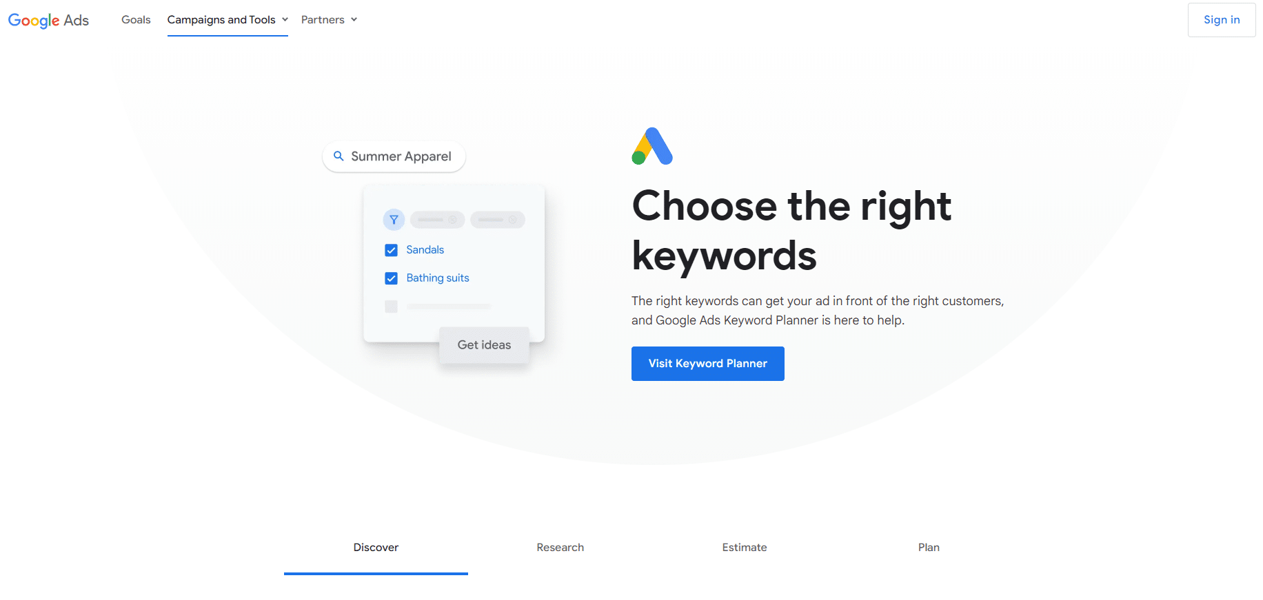 Google keyword planner